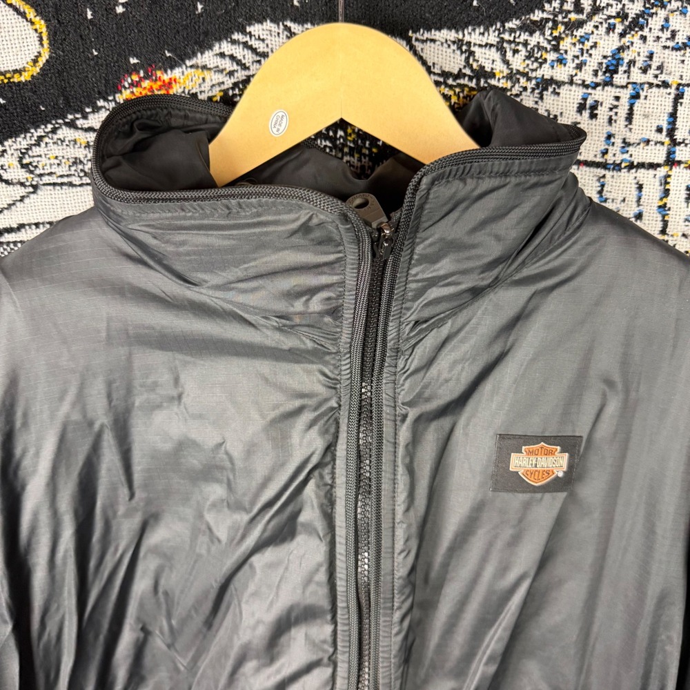 Harley-Davidson Mens XL Heated Ripstop Jacket Black Nylon An American Legend